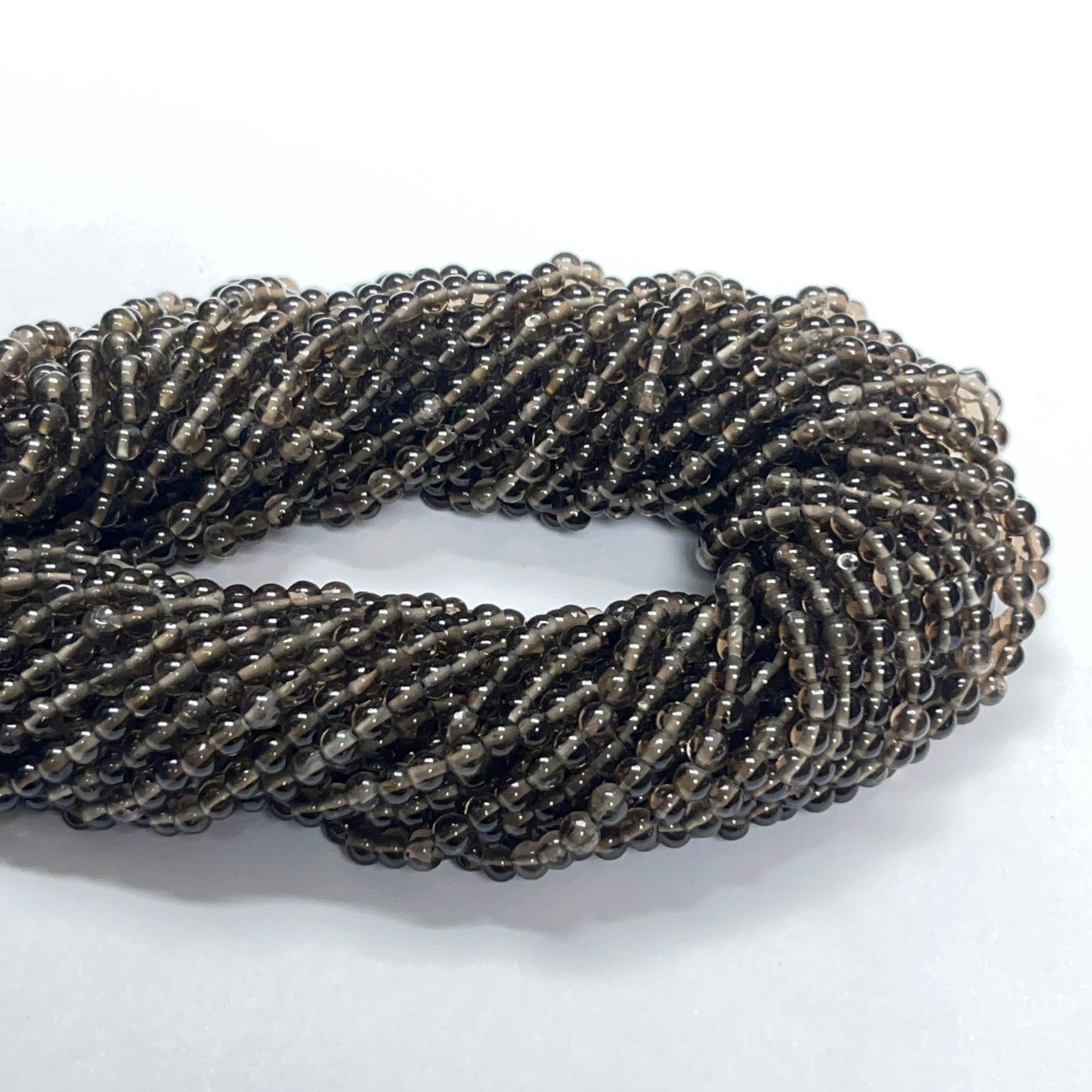 4mm Smooth Round Smoky Quartz 14 inch 97 pcs/strand AAA High Quality