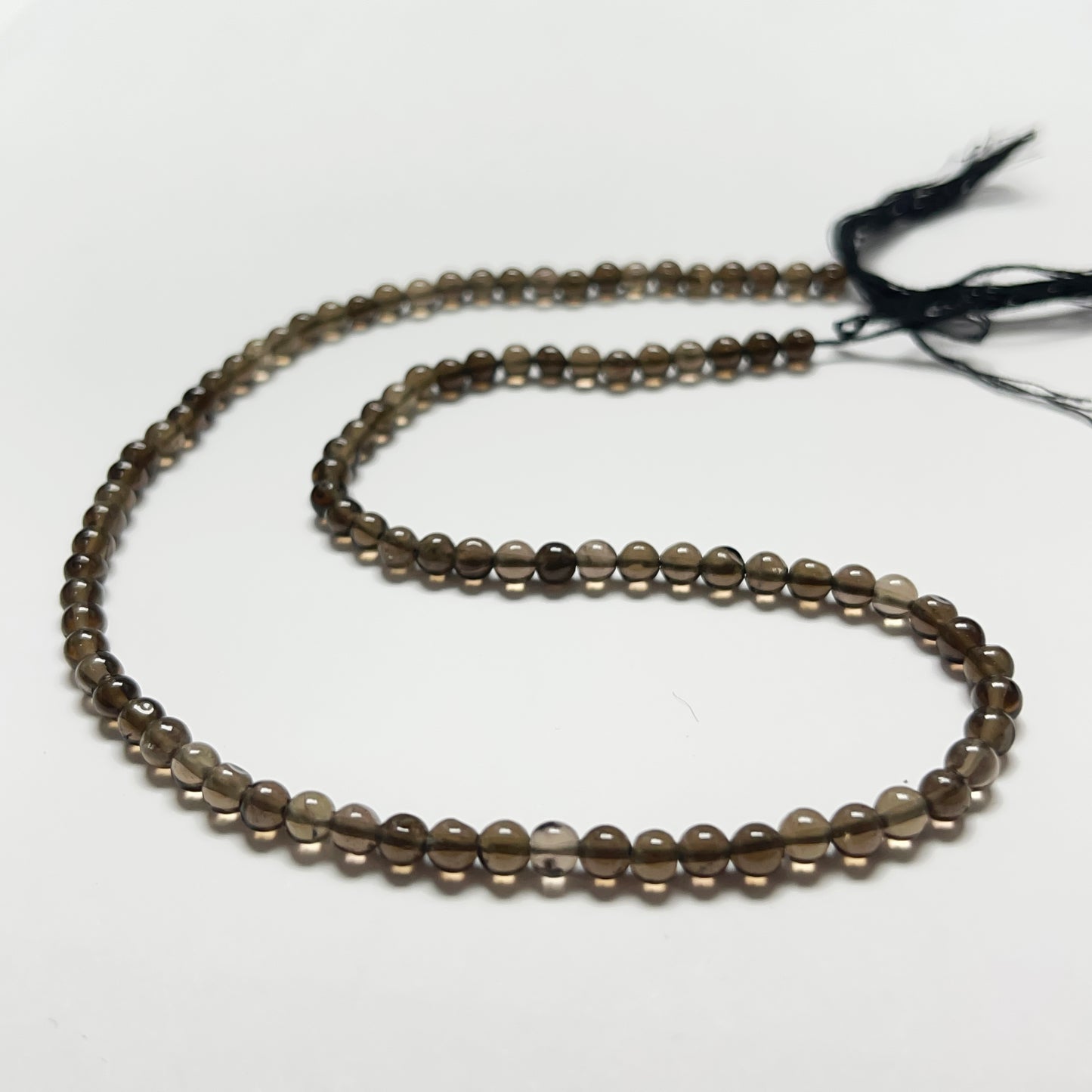 4mm Smooth Round Smoky Quartz 14 inch 97 pcs/strand AAA High Quality