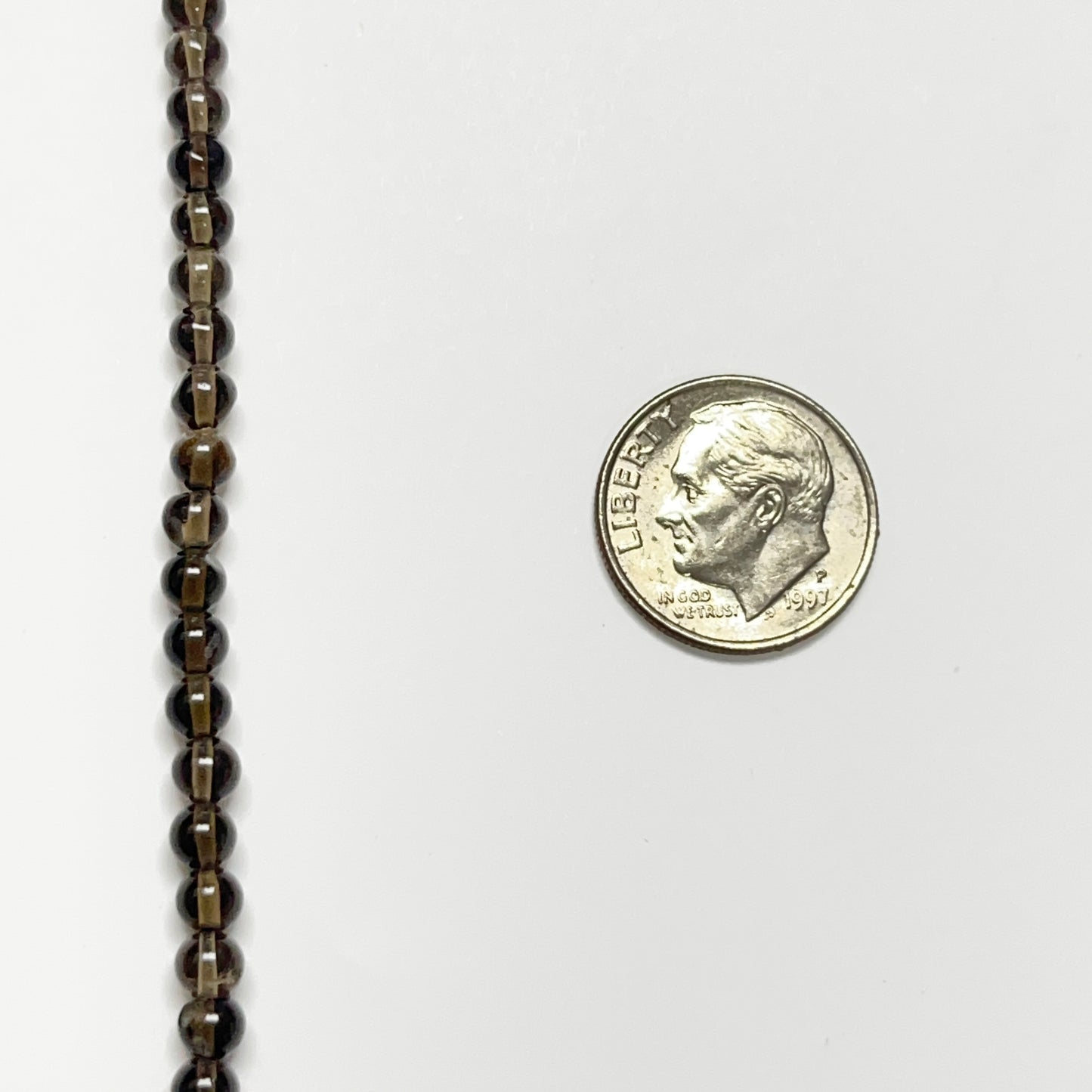 3.6–3.9mm Smooth Round Smoky Quartz 13.5 inch 92 pcs/strand AAA High Quality