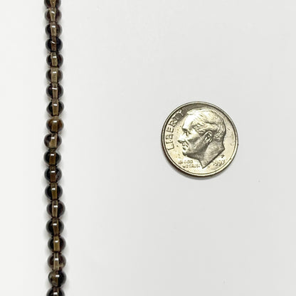 3.6–3.9mm Smooth Round Smoky Quartz 13.5 inch 92 pcs/strand AAA High Quality