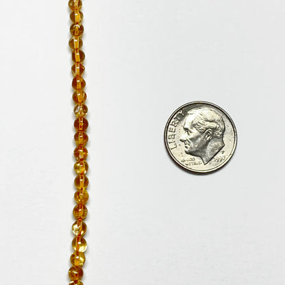 3.5–3.9mm Smooth Round Citrine 14.5 inch 110 pcs/strand AAA High Quality