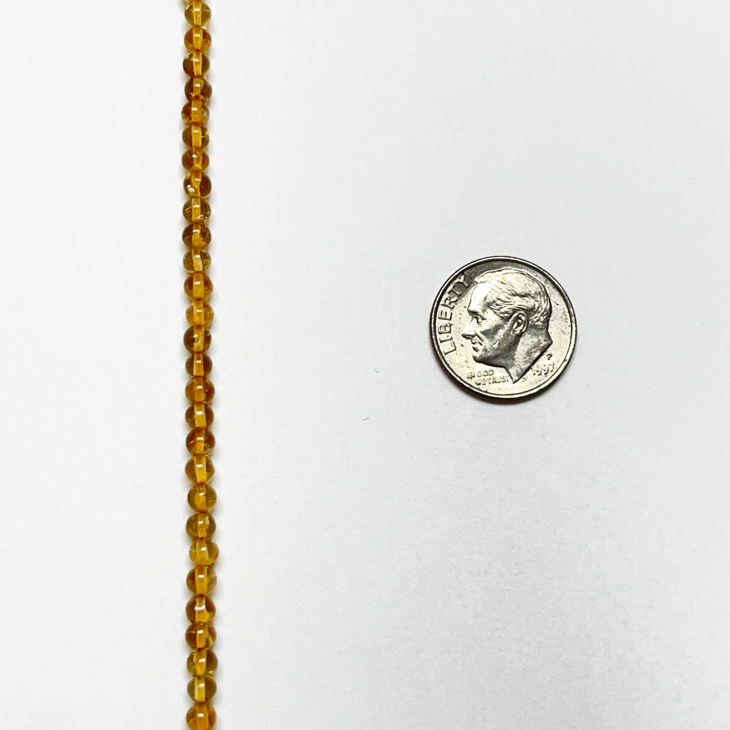 3.1–3.4mm Smooth Round Citrine 14.3 inch 119 pcs/strand AAA High Quality