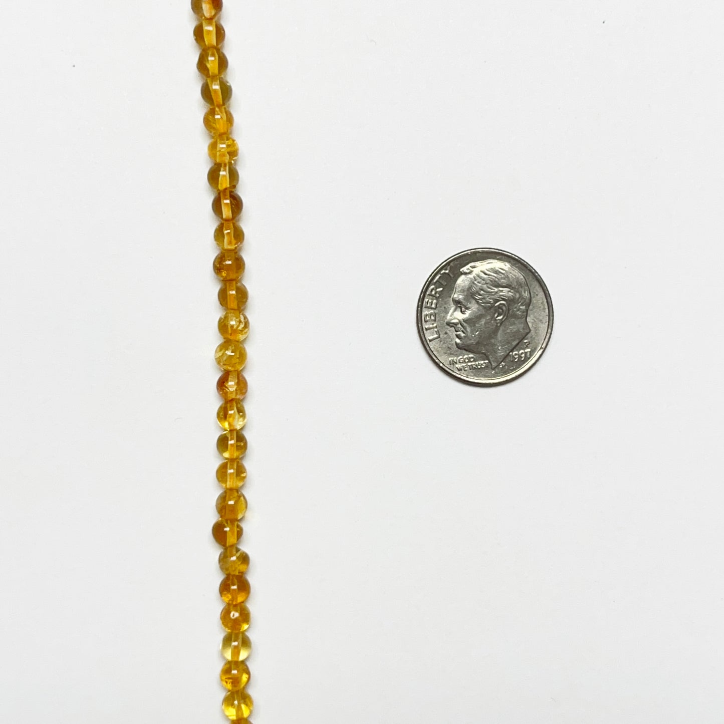 4mm Smooth Round Citrine 14.4 inch 98 pcs/strand AAA High Quality