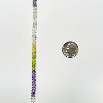 3–3.5mm Faceted Multi Color Spring Mix (Amethyst, Crystal Rock, Peridot) 15 inch 155 pcs/strand AAA High Quality