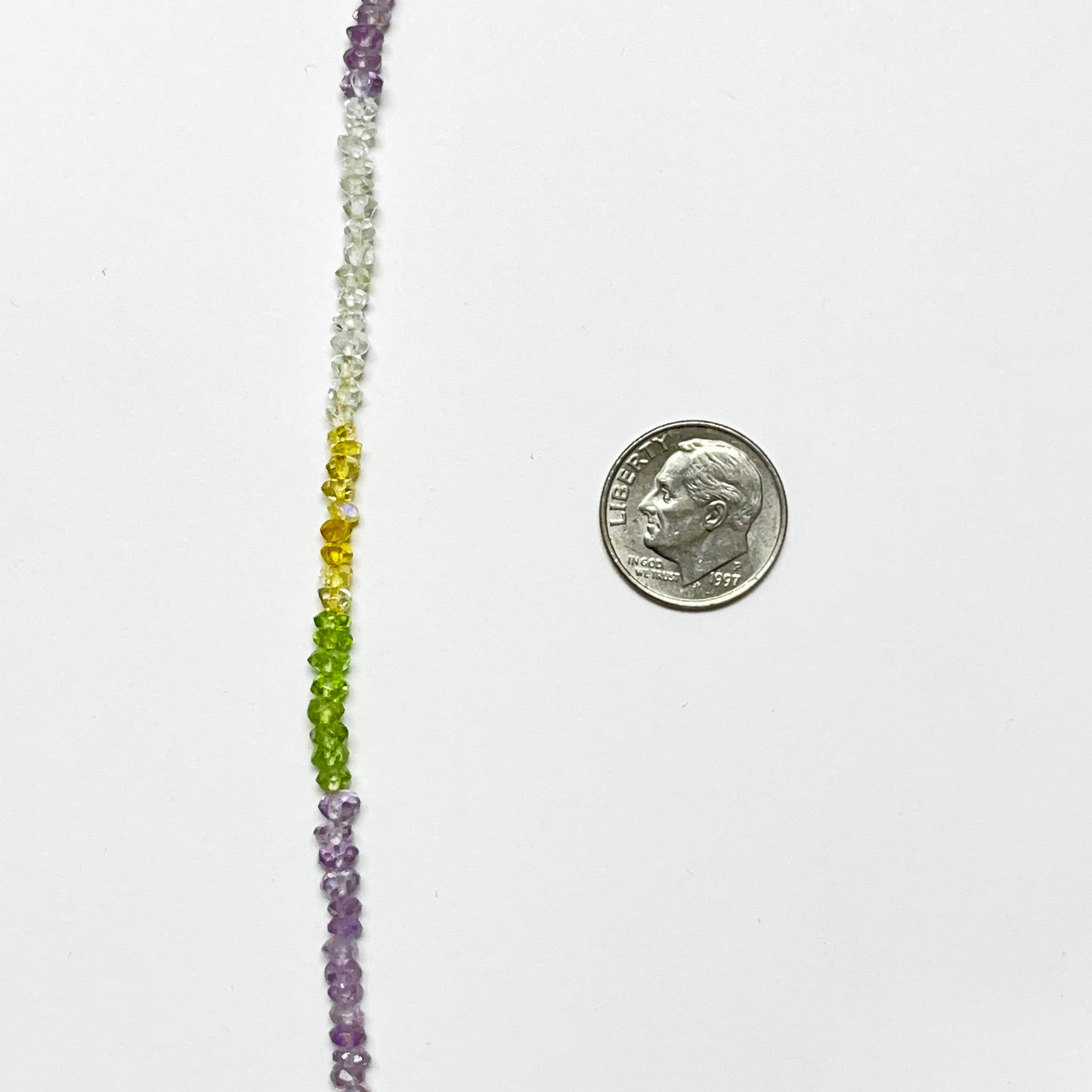 3.5–4mm Faceted Multi Color Spring Mix (Amethyst, Crystal Rock, Peridot) 14.8 inch 129 pcs/strand AAA High Quality