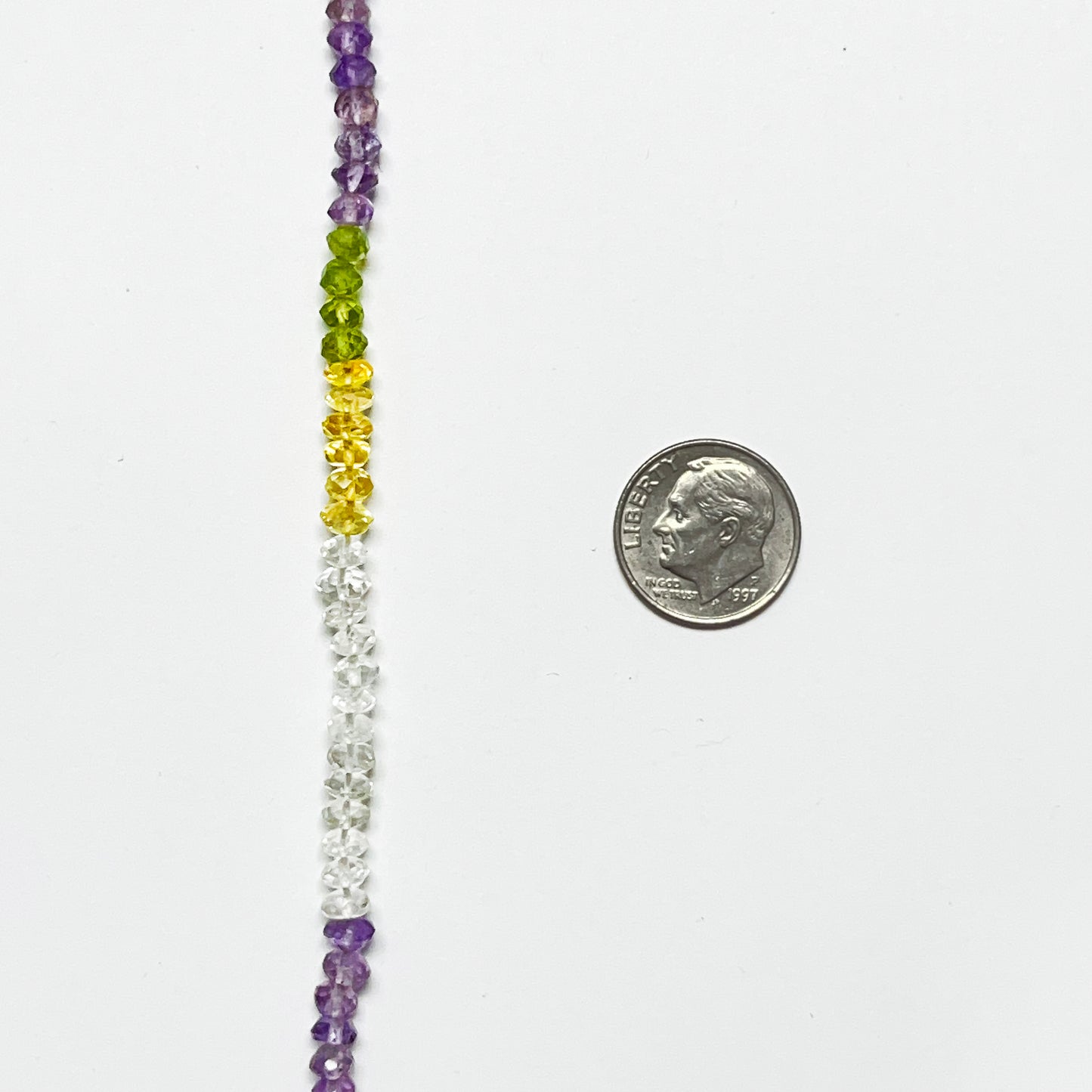 4–4.5mm Faceted Multi Color Spring Mix (Amethyst, Crystal Rock, Peridot) 14.8 inch 80 pcs/strand AAA High Quality