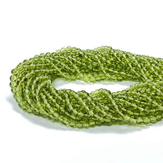 3mm Smooth Round Peridot 14.5 inch 131 pcs/strand AAA High Quality