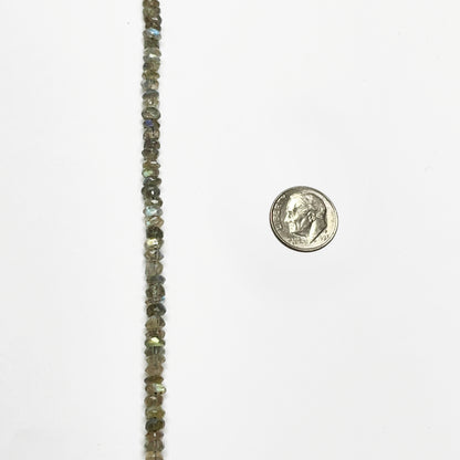 4.5–5mm Faceted Labradorite Roll 13 inch 134 pcs/strand AAA High Quality