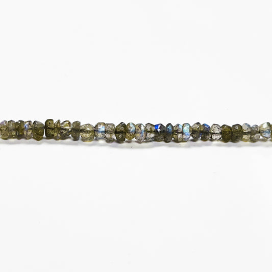 4–4.4mm Faceted Labradorite Roll 13 inch 170 pcs/strand AAA High Quality