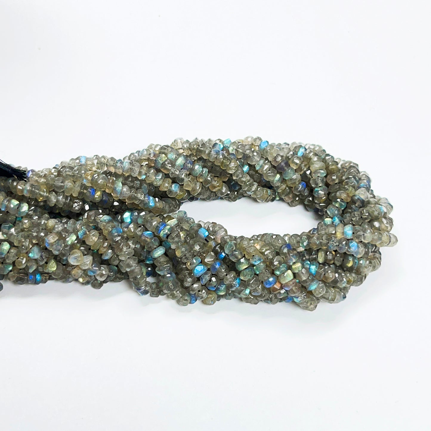 4–4.4mm Faceted Labradorite Roll 13 inch 170 pcs/strand AAA High Quality