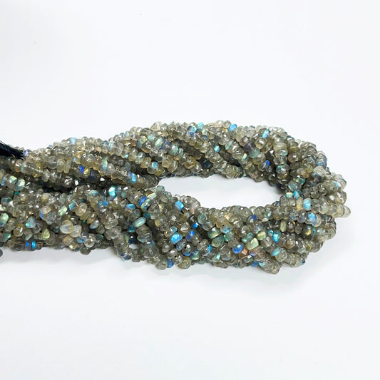 4–4.4mm Faceted Labradorite Roll 13 inch 170 pcs/strand AAA High Quality