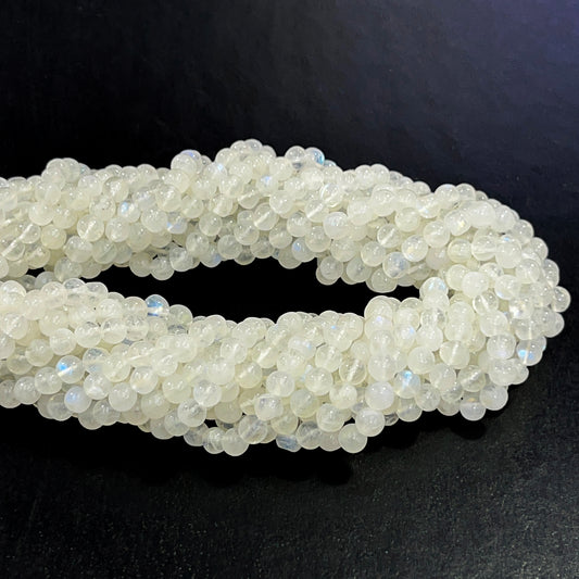4-4.5mm Smooth Round Rainbow Moonstone 14.5 inch 90 pcs/strand AAA High Quality