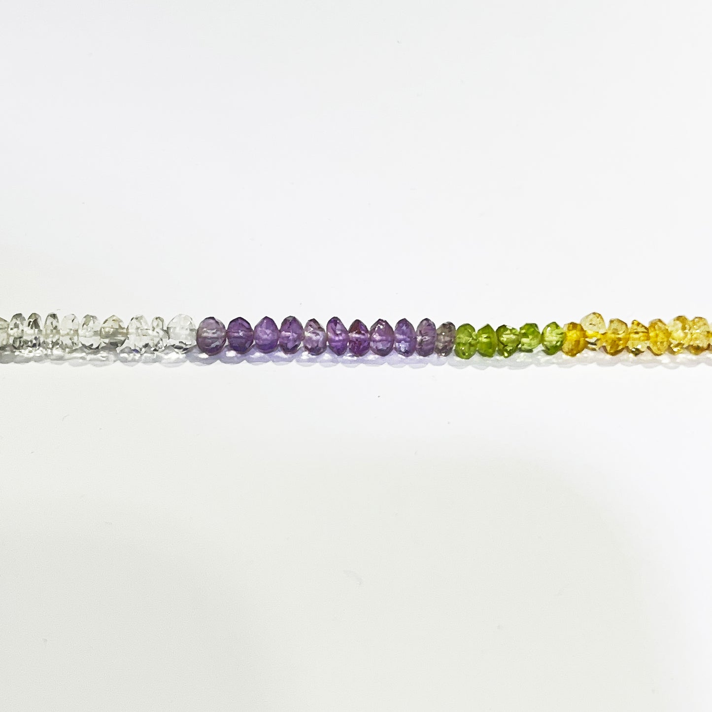 3.5–4mm Faceted Multi Color Spring Mix (Amethyst, Crystal Rock, Peridot) 14.8 inch 129 pcs/strand AAA High Quality