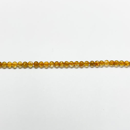 3.1–3.4mm Smooth Round Citrine 14.3 inch 119 pcs/strand AAA High Quality