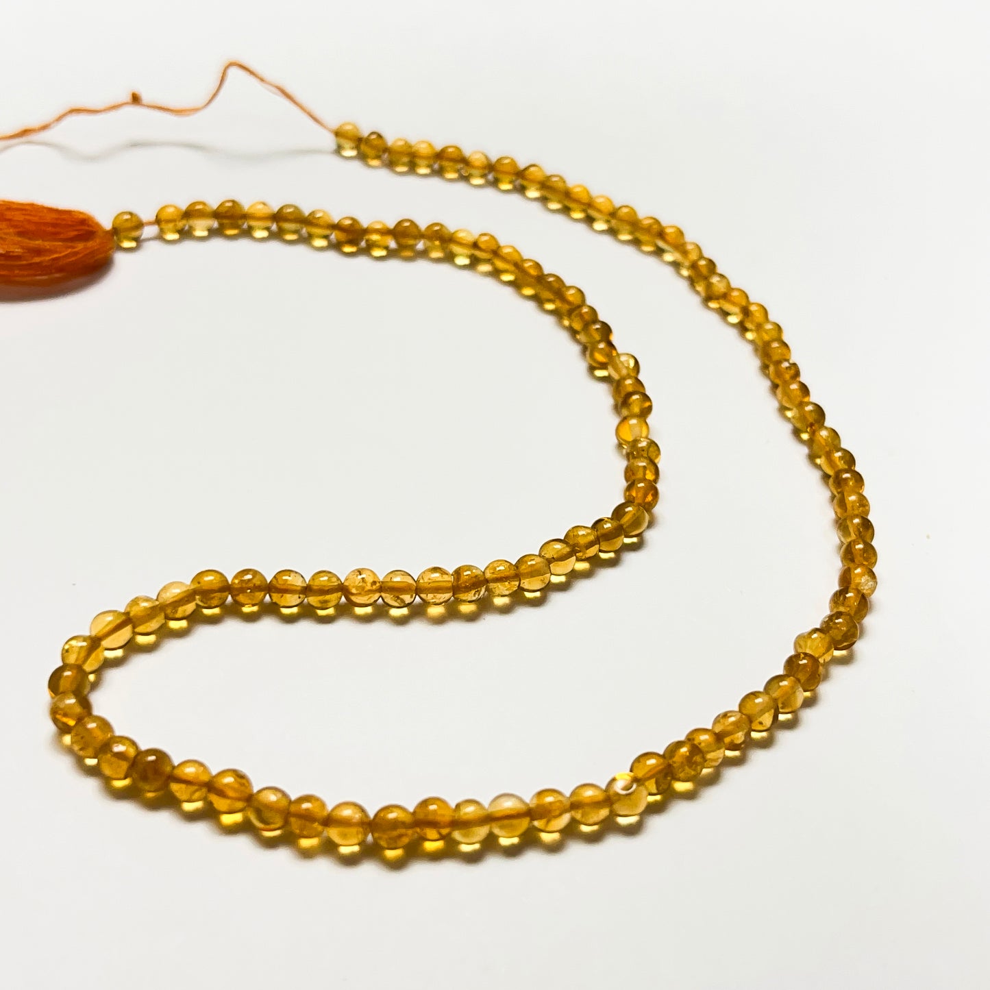 3.5–3.9mm Smooth Round Citrine 14.5 inch 110 pcs/strand AAA High Quality