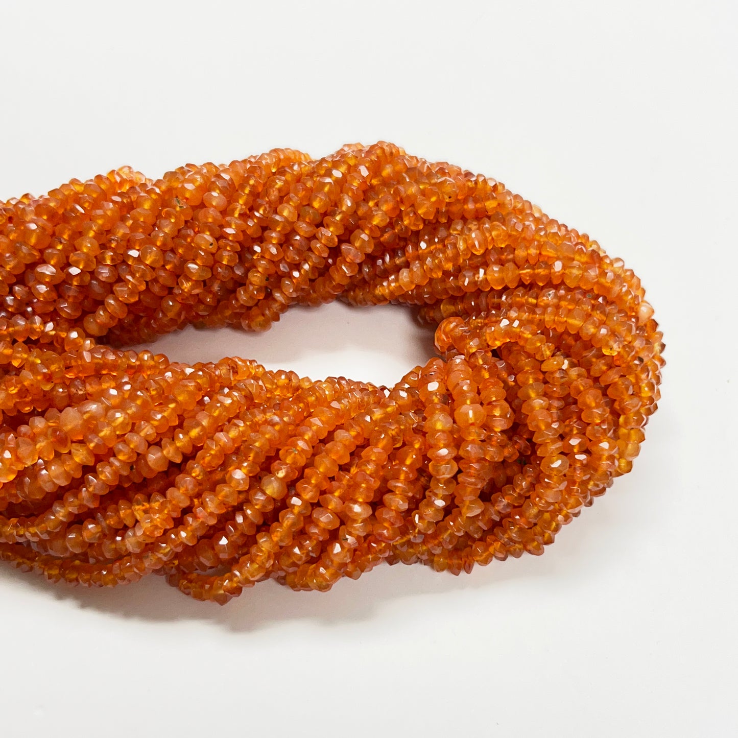 3–3.4mm Faceted Carnelian 15 inch 200 pcs/strand AAA High Quality
