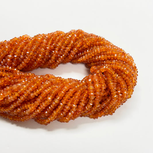 3–3.4mm Faceted Carnelian 15 inch 200 pcs/strand AAA High Quality