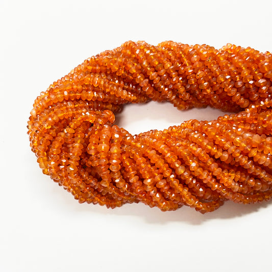 4–4.5mm Faceted Carnelian 14 inch 115 pcs/strand AAA High Quality