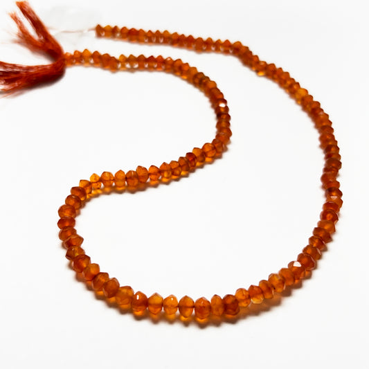 3.5–4mm Faceted Carnelian 14 inch 150 pcs/strand AAA High Quality