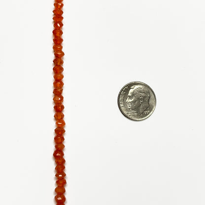 4–4.5mm Faceted Carnelian 14 inch 115 pcs/strand AAA High Quality