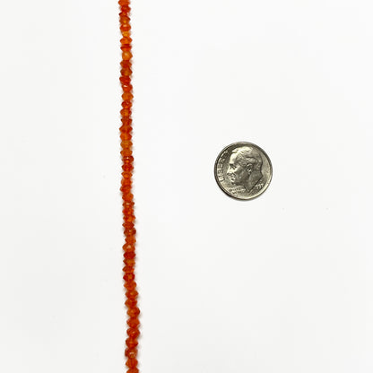 3.5–4mm Faceted Carnelian 14 inch 150 pcs/strand AAA High Quality