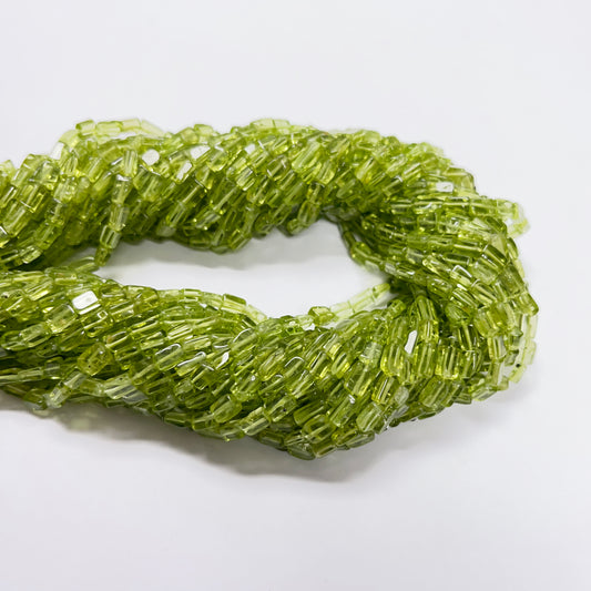 3–3.4mm Square Peridot 14.5 inch 65 pcs/strand AAA High Quality