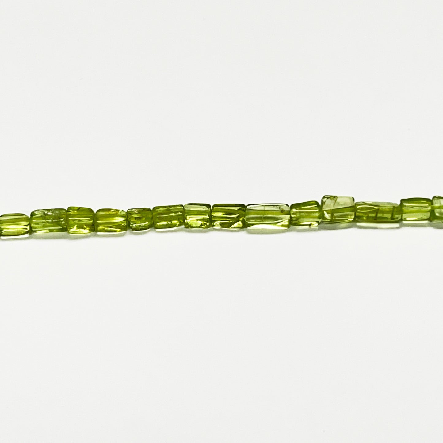 3–3.4mm Square Peridot 14.5 inch 65 pcs/strand AAA High Quality