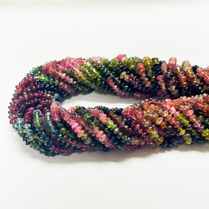 3–3.5mm Plain Rondelle Tourmaline 15 inch 185 pcs/strand AAA High Quality