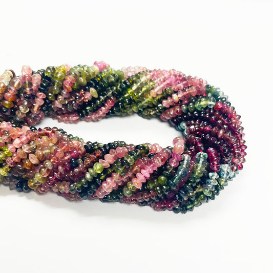 4–4.5mm Plain Rondelle Tourmaline 15 inch 165 pcs/strand AAA High Quality
