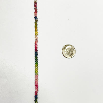 4–4.5mm Plain Rondelle Tourmaline 15 inch 165 pcs/strand AAA High Quality