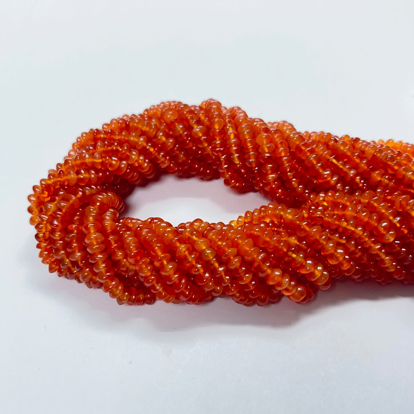 5–5.5mm Smooth Rondelle Carnelian 14.5 inch 115 pcs/strand AAA High Quality