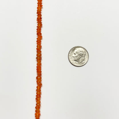 4.5–5mm Smooth Rondelle Carnelian 15 inch 170 pcs/strand AAA High Quality