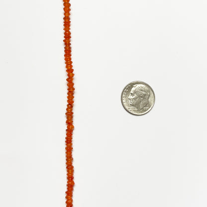 3.5–4mm Smooth Rondelle Carnelian 14 inch 175 pcs/strand AAA High Quality