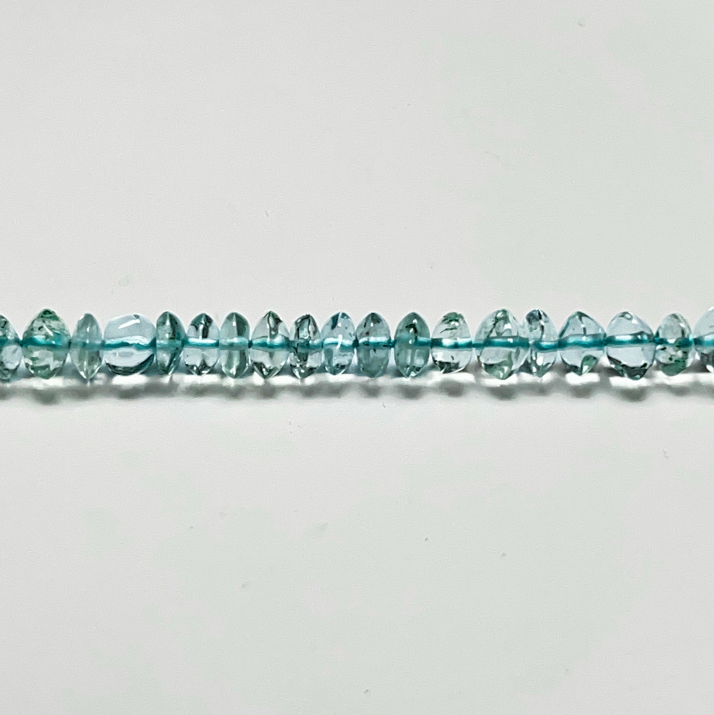 3–4mm Plain Rondelle Aquamarine 14.5 inch 80 pcs/strand AAA High Quality