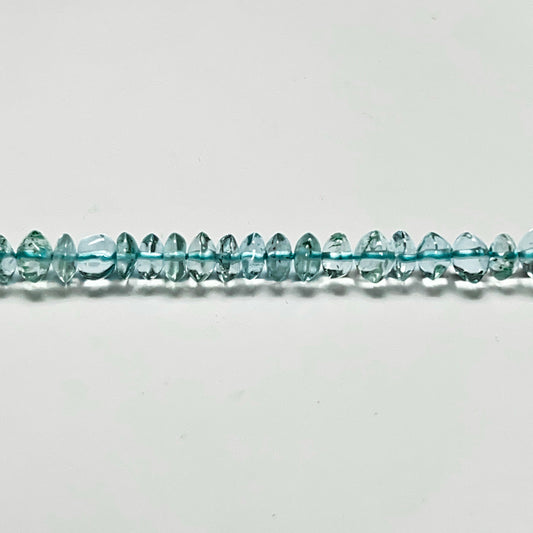 3–4mm Plain Rondelle Aquamarine 14.5 inch 80 pcs/strand AAA High Quality