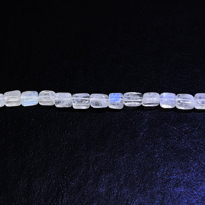 3.5mm Square Rainbow Moonstone 15 inch ~65 pcs/strand