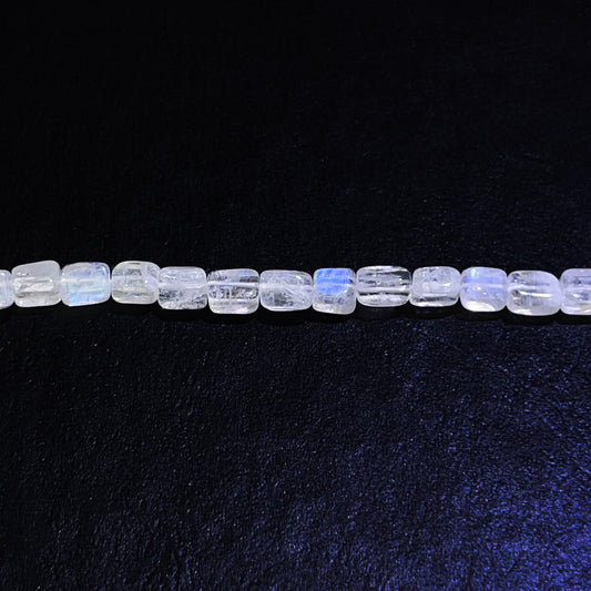 3.5mm Square Rainbow Moonstone 15 inch ~65 pcs/strand