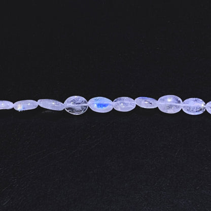 5–6mm x 8–9mm Oval Rainbow Moonstone 14.5 inch 50 pcs/strand
