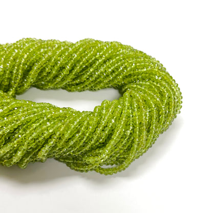 3–4mm Faceted Rondelle Peridot 15 inch 145 pcs/strand AAA High Quality