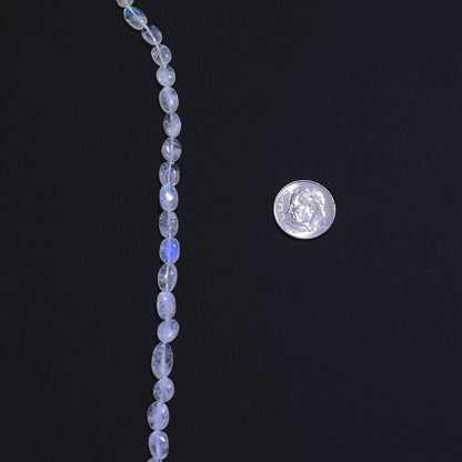 5–6mm x 8–9mm Oval Rainbow Moonstone 14.5 inch 50 pcs/strand