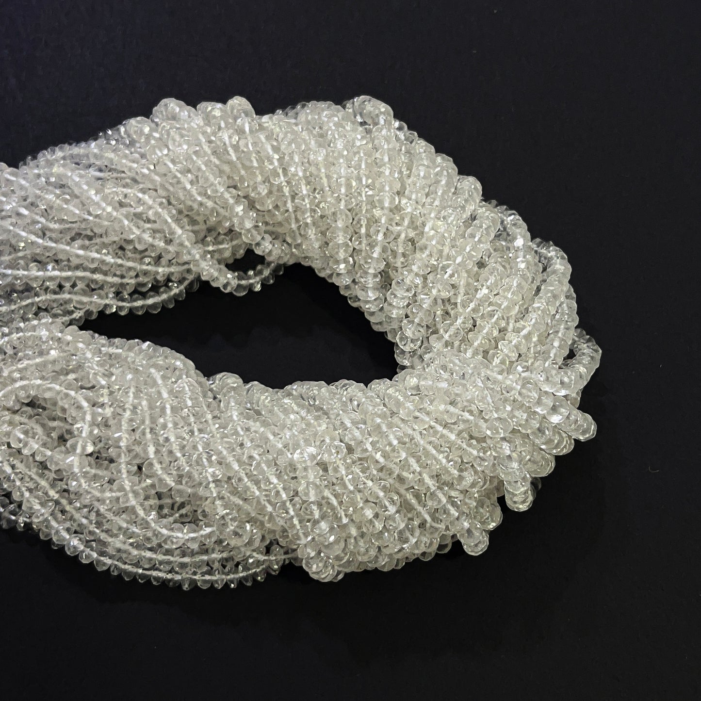 4–4.5mm Faceted Roll Crystal 14.5 inch 153 pcs/strand