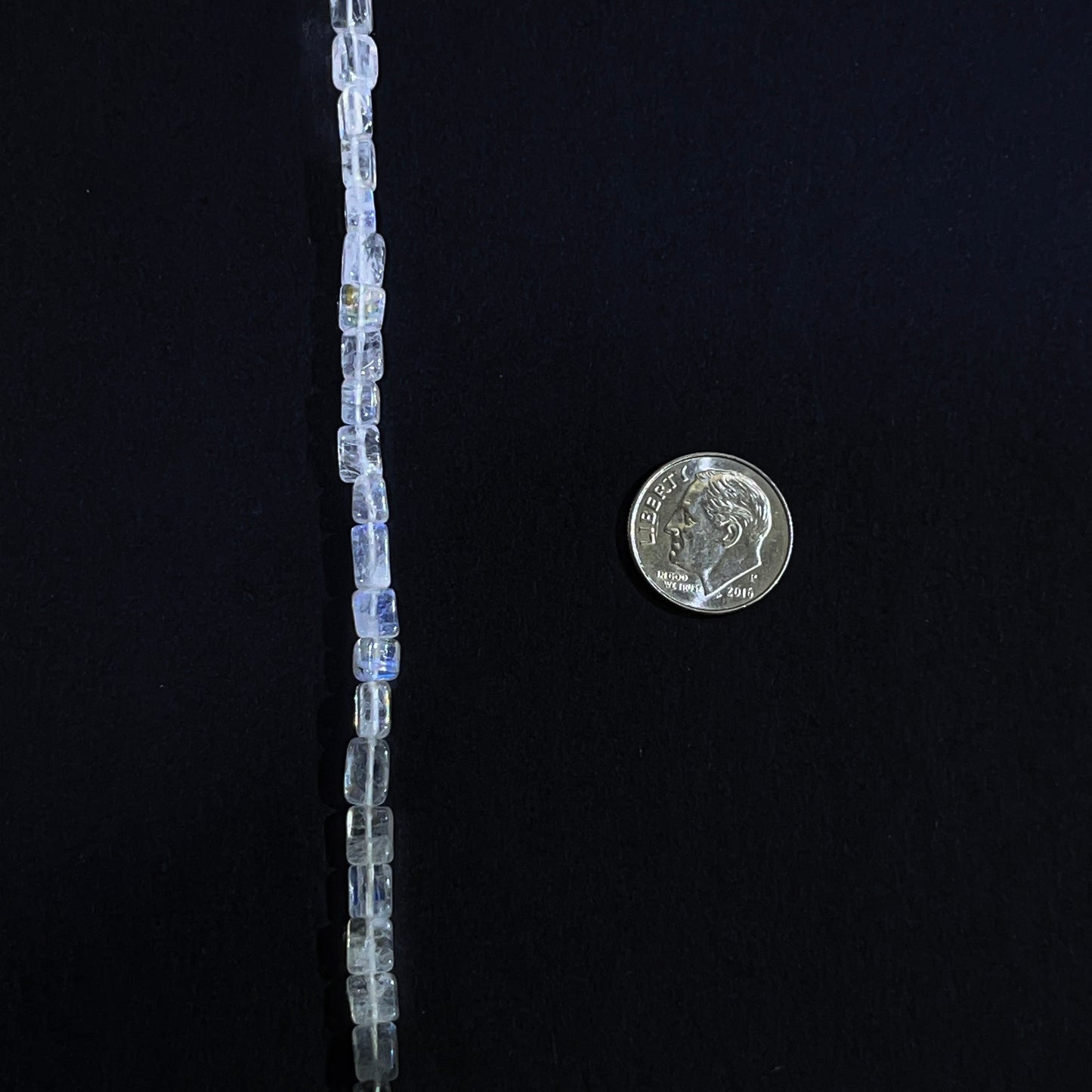 4.5–5mm Square Rainbow Moonstone 14 inch ~63 pcs/strand