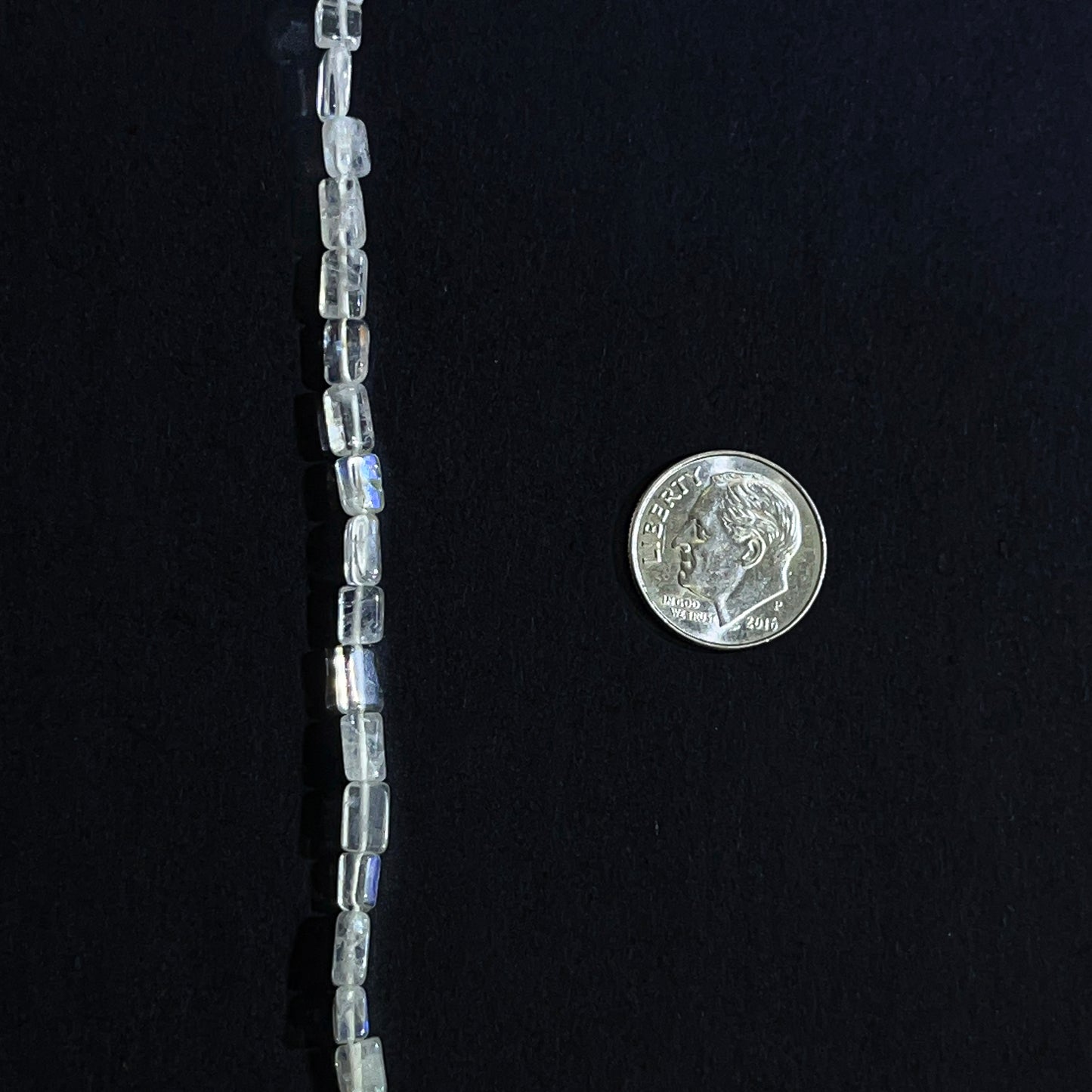 3.5mm Square Rainbow Moonstone 15 inch ~65 pcs/strand