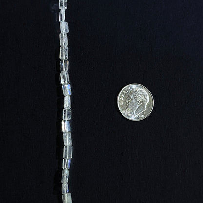 3.5mm Square Rainbow Moonstone 15 inch ~65 pcs/strand