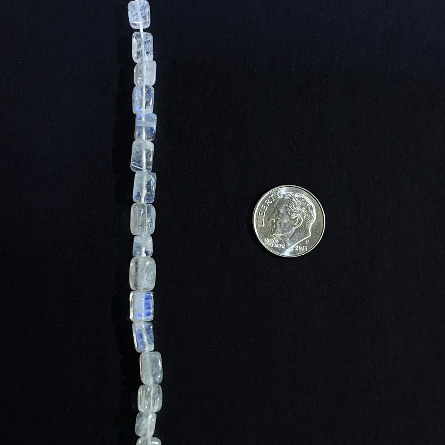 5–5.5mm Square Rainbow Moonstone 14.5 inch ~55 pcs/strand
