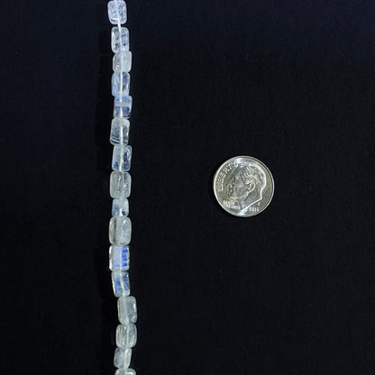 5–5.5mm Square Rainbow Moonstone 14.5 inch ~55 pcs/strand