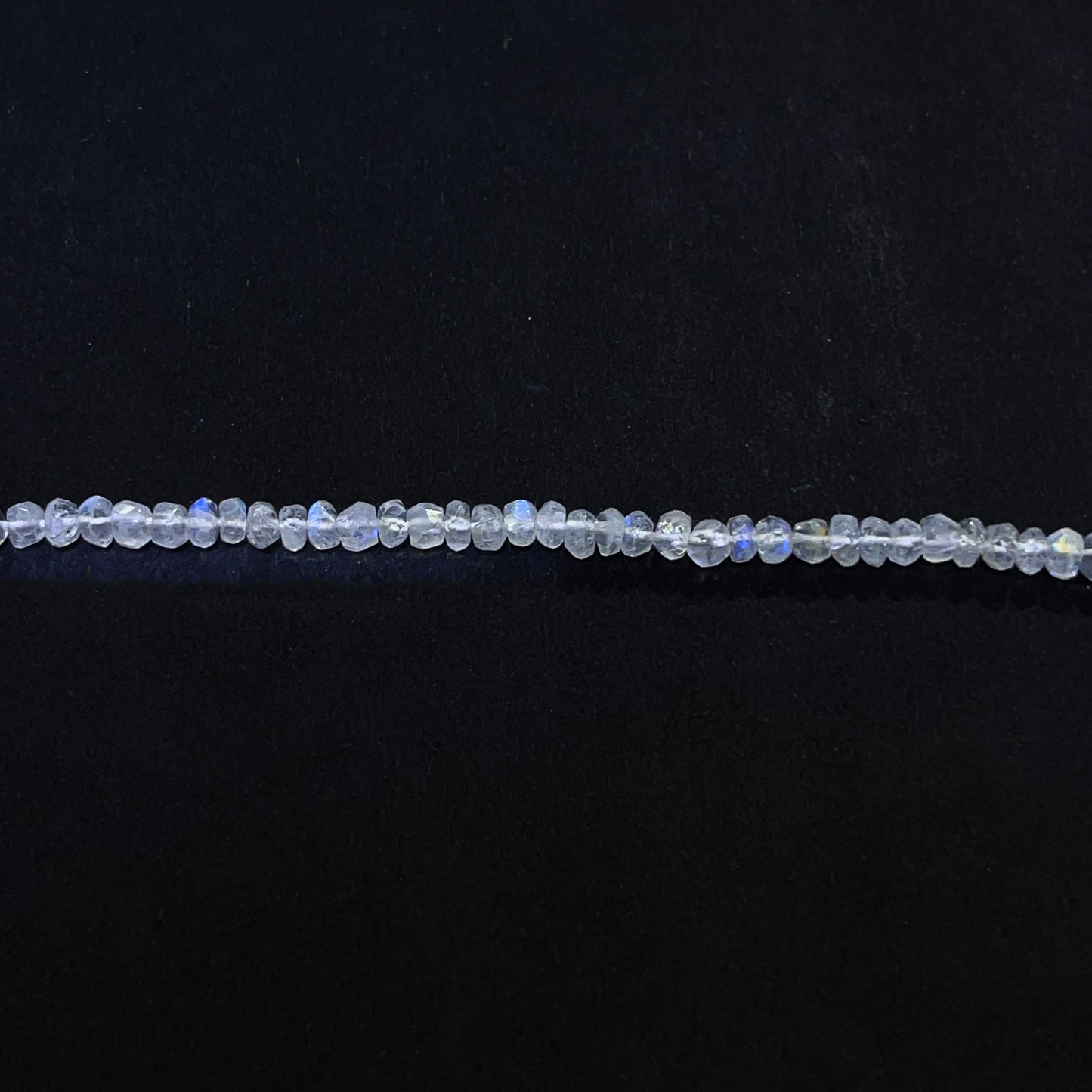 4–4.5mm Faceted Roll Rainbow Moonstone 14.5 inch 142 pcs/strand