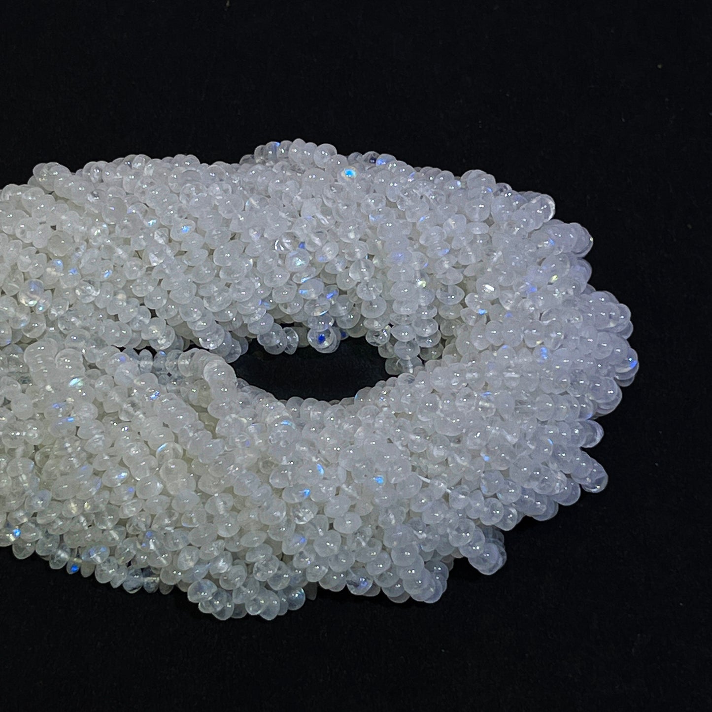 5.5–6mm Plain Rondelle Rainbow Moonstone 14 inch 114 pcs/strand