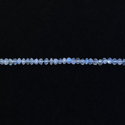 5.5–6mm Plain Rondelle Rainbow Moonstone 14 inch 114 pcs/strand