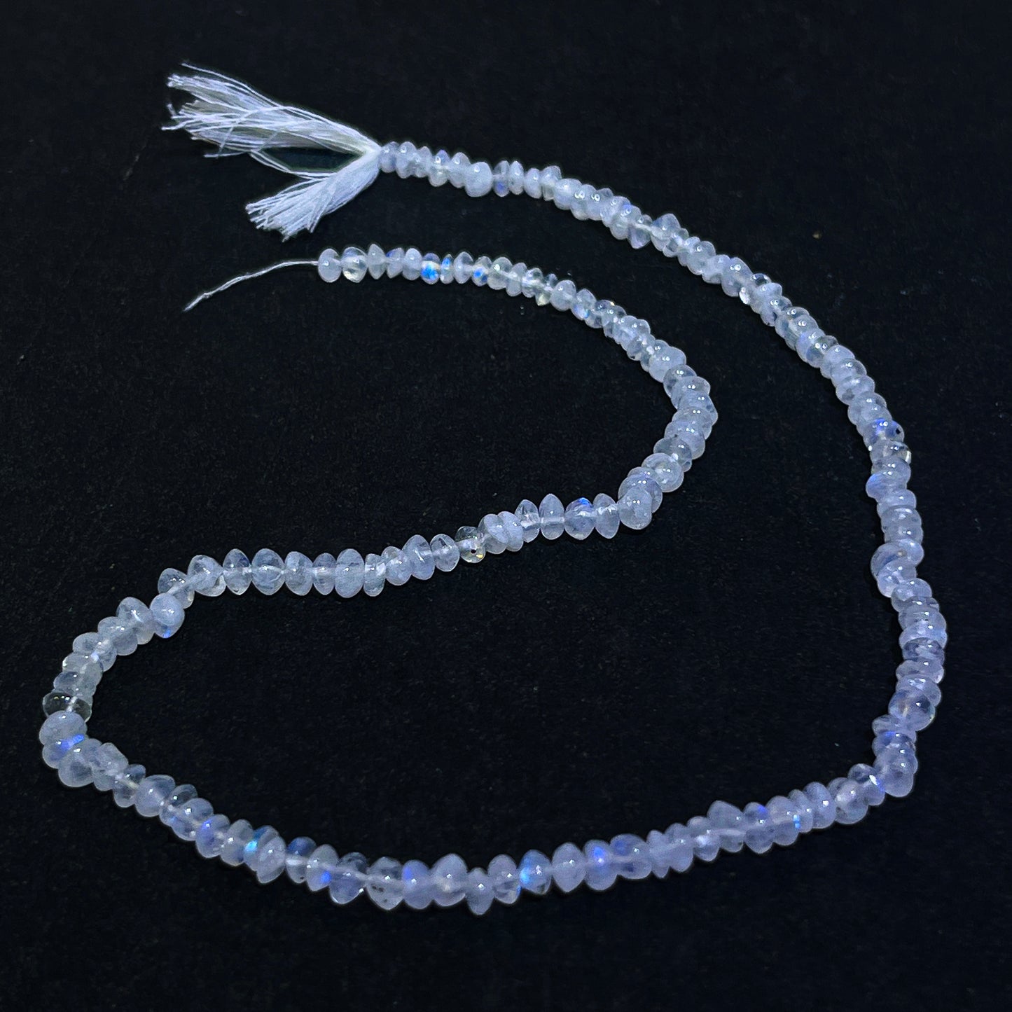 5.5–6mm Plain Rondelle Rainbow Moonstone 14 inch 114 pcs/strand
